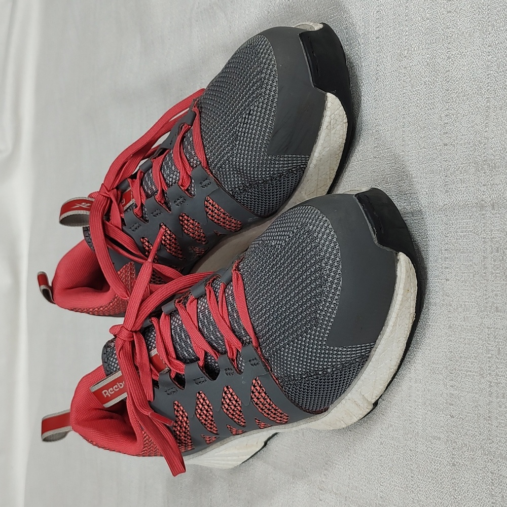 Reebok Fusion Flexweave Athletic Work Composite Toe Grey Red Shoe Women Size 9M